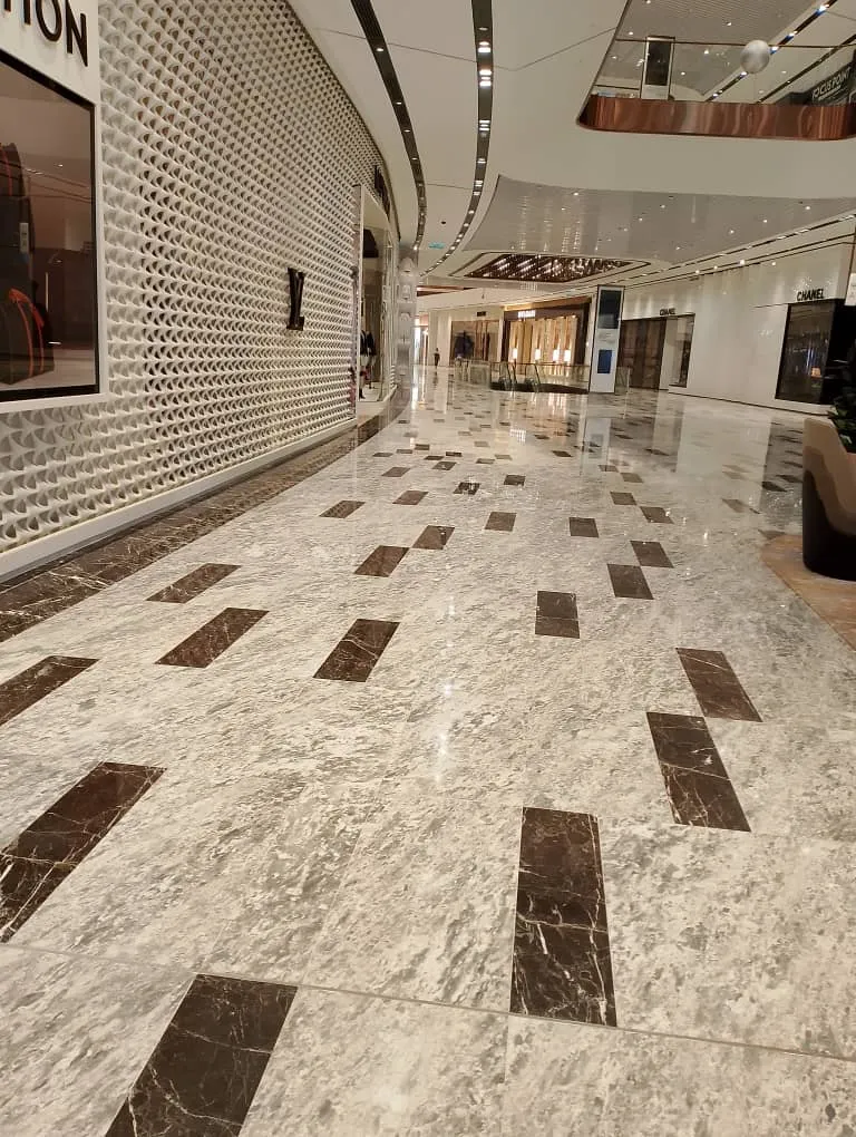Commercial mall tiling installation