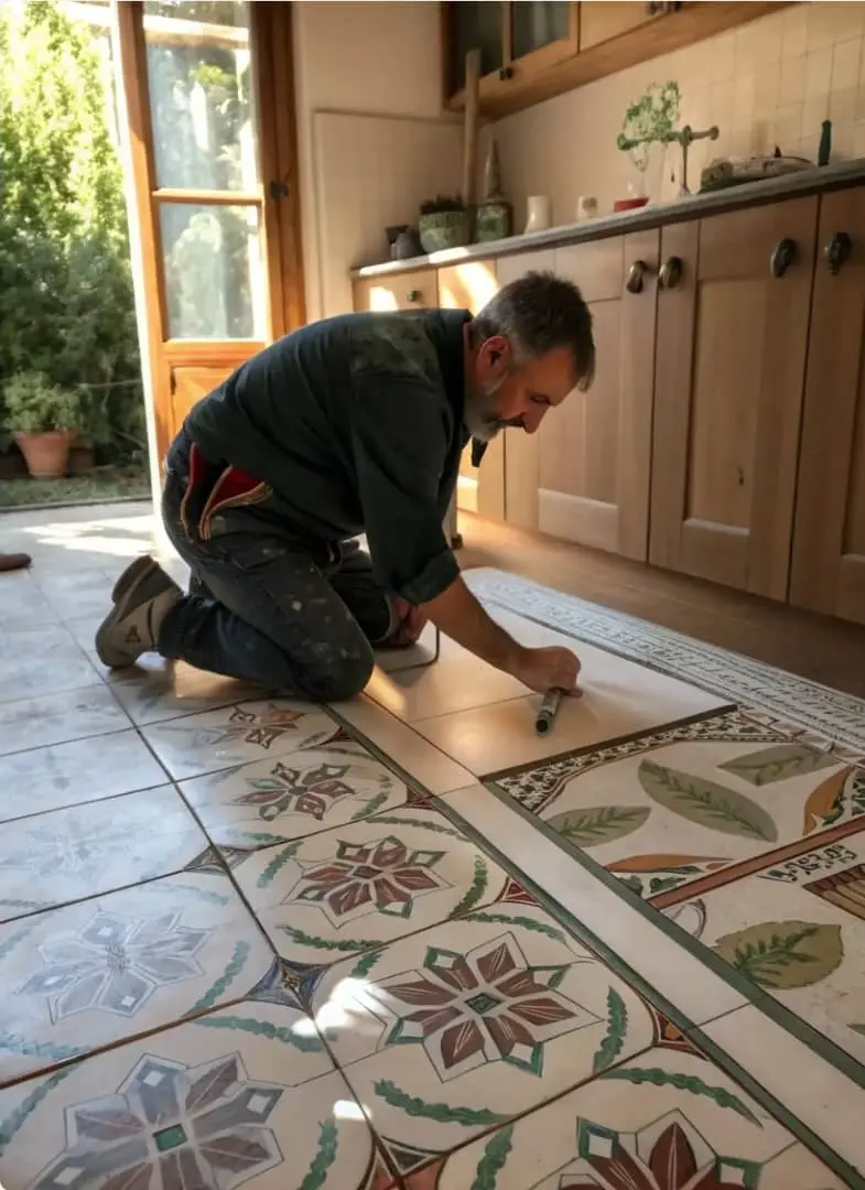 Kitchen tiling installation